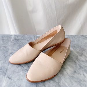 Nude Leather Flats